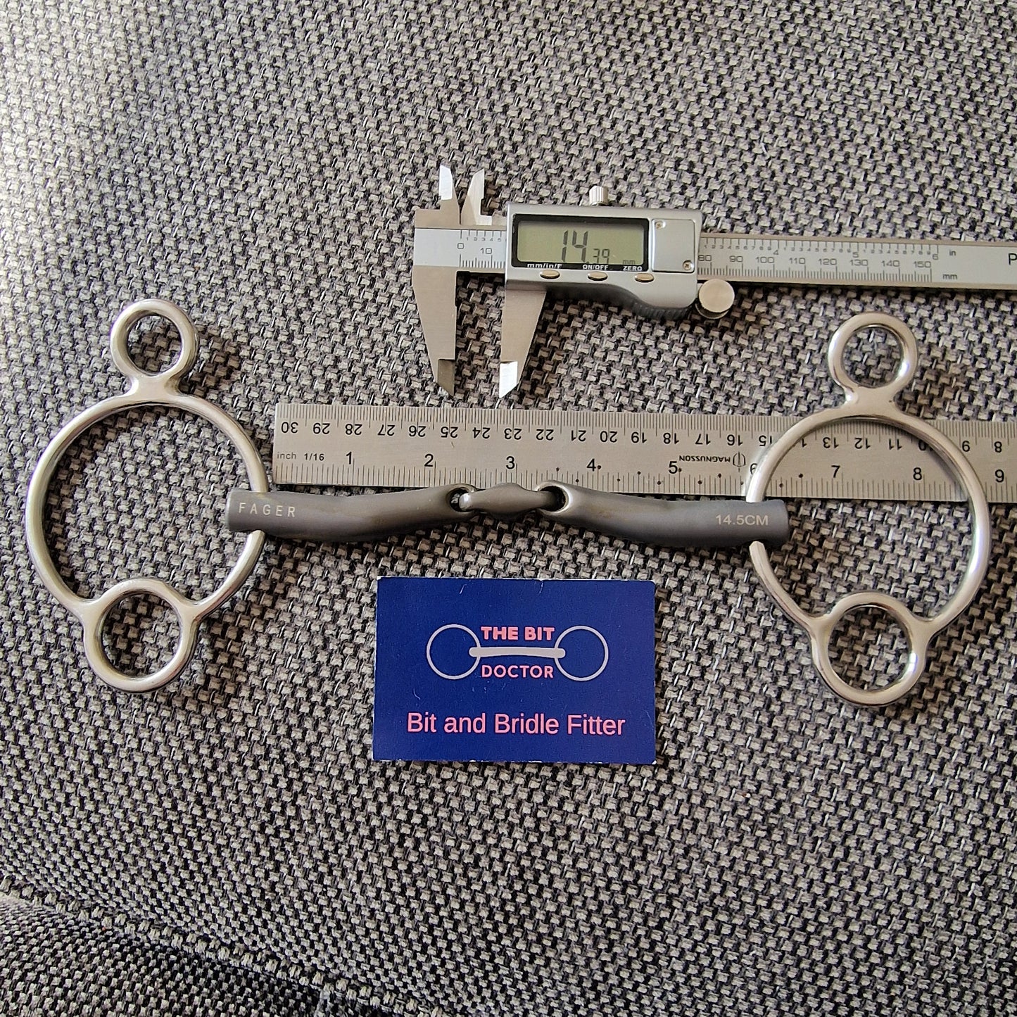 5.75" 145mm Fager Maria lozenge titanium 2.5 ring universal gag bit Bit B1624