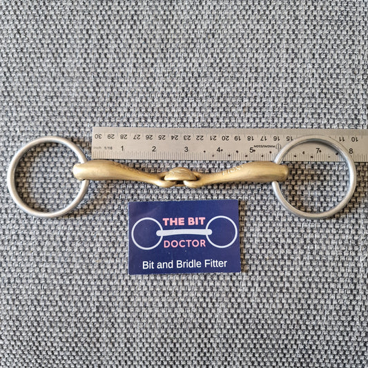 Medium 5" 5.25" 5.5" turtle tactio loose ring bradoon snaffle bit B957
