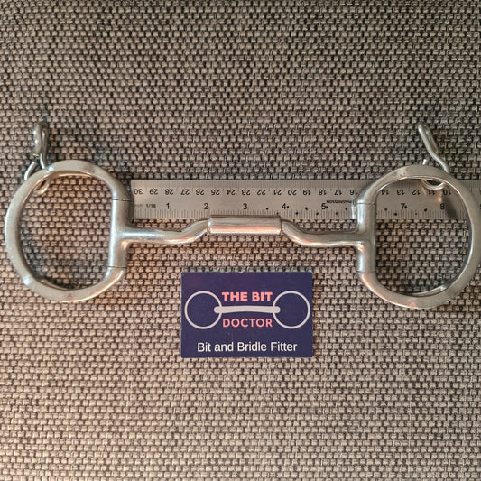 5.5" myler mb06 wide ported barrel eggbutt snaffle with hooks Bit B1795