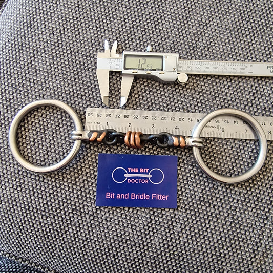 4.5" loose ring copper roller scrob snaffle Bit B1520
