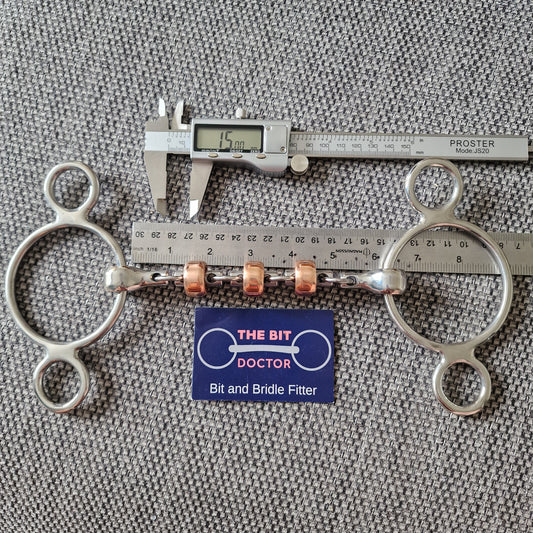 6" custom copper roller waterford 2-ring universal gag bit B206