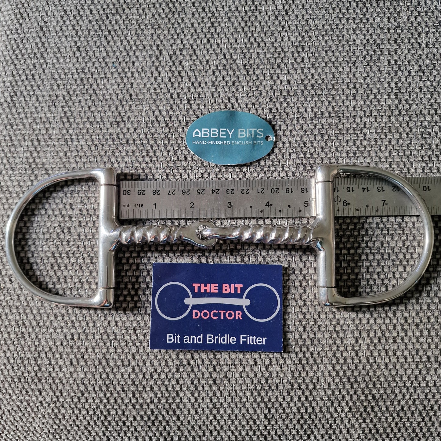 5" new abbey custom twisted d-ring snaffle bit B187