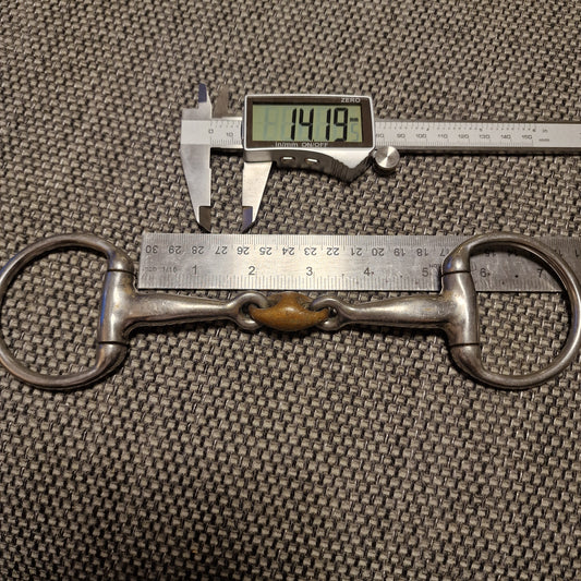 5" eggbutt copper Lozenge bradoon Snaffle bit B757