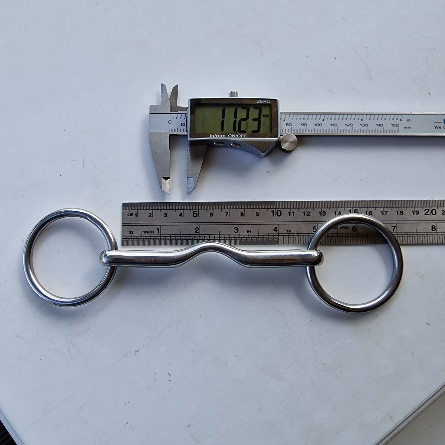 4.5" loose ring magic cambridge port snaffle bit B857