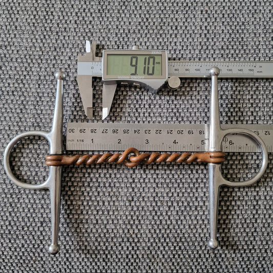 5" copper twisted wire full cheek Snaffle bit B423