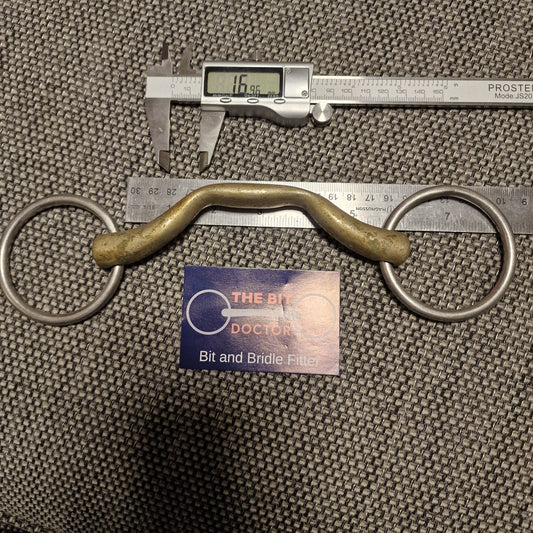5.5" copper correctional port loose ring snaffle bit B1056