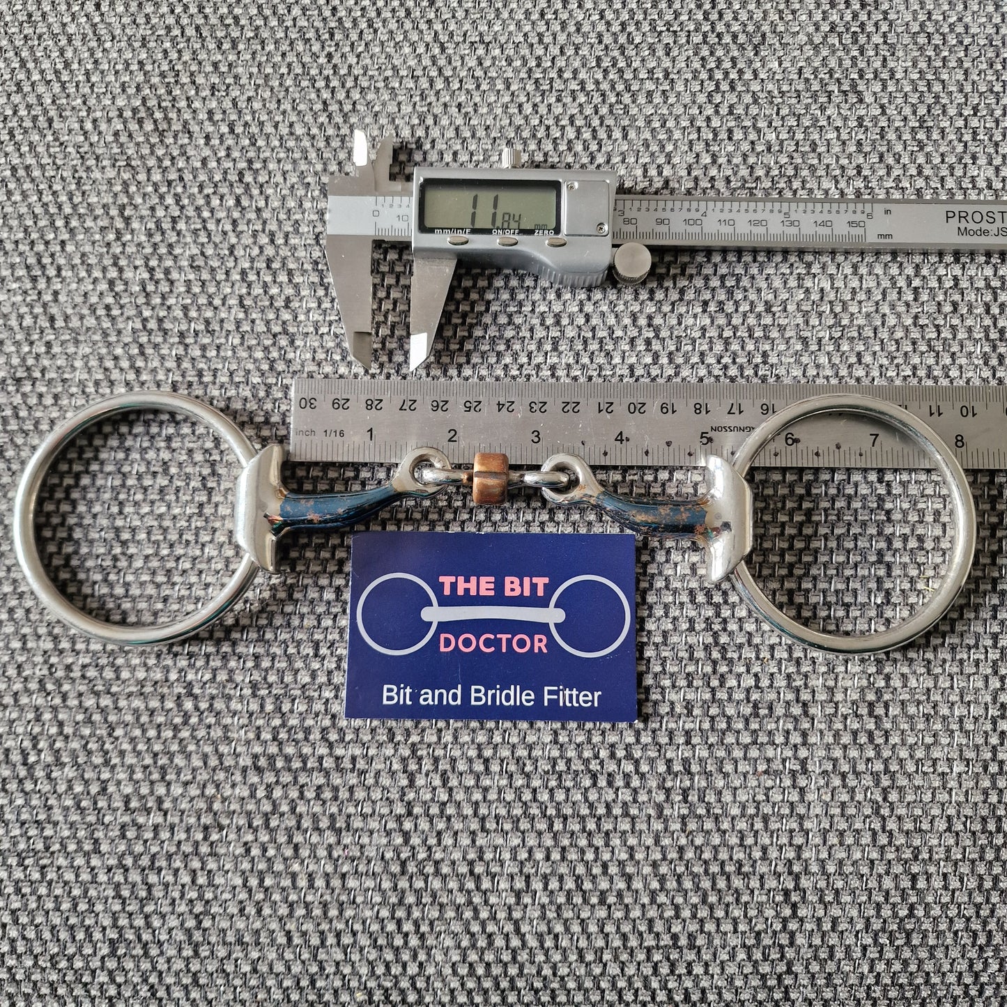 4.75" sweet iron copper roller fager style loose ring snaffle Bit B1293