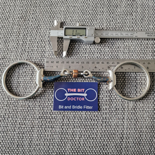 4.75" sweet iron copper roller fager style loose ring snaffle Bit B1293