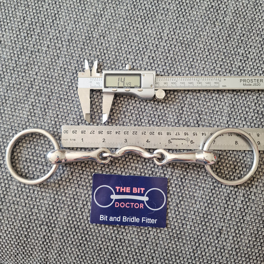 6.25" abbey custom half moon ported loose ring bradoon snaffle Bit B1718