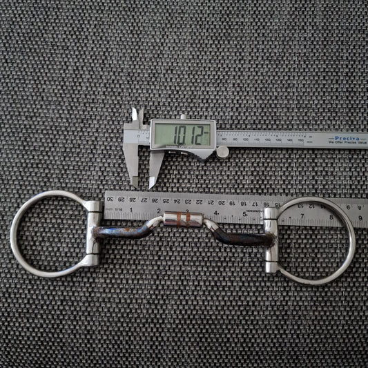 5.5" sweet iron d-ring ported barrel snaffle bit B668