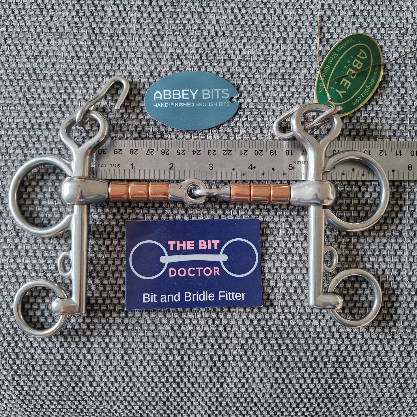 5.25" new abbey custom copper roller pelham Bit B1469
