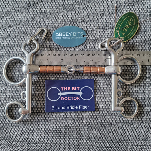 5.25" new abbey custom copper roller pelham Bit B1469