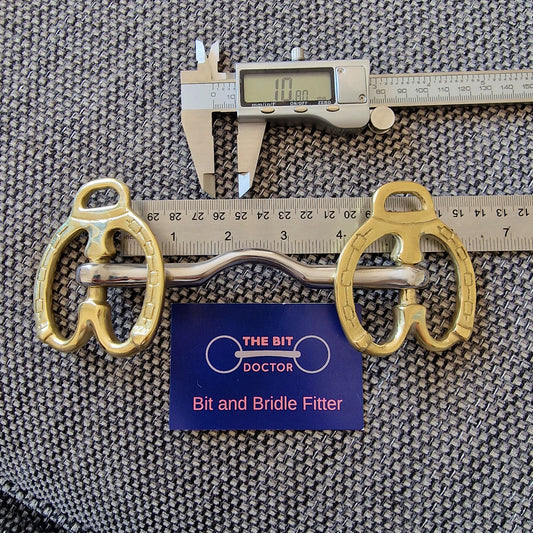 4.75" custom made magic cambridge port stallion inhand snaffle bit B23