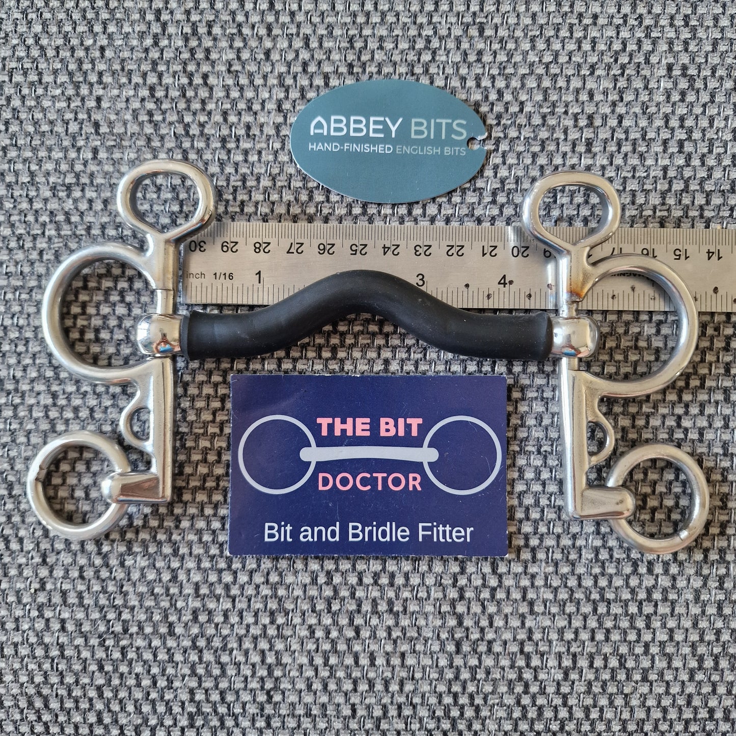 4.5" new abbey custom rubber sleeved ported neat pony baby pelham bit B1663