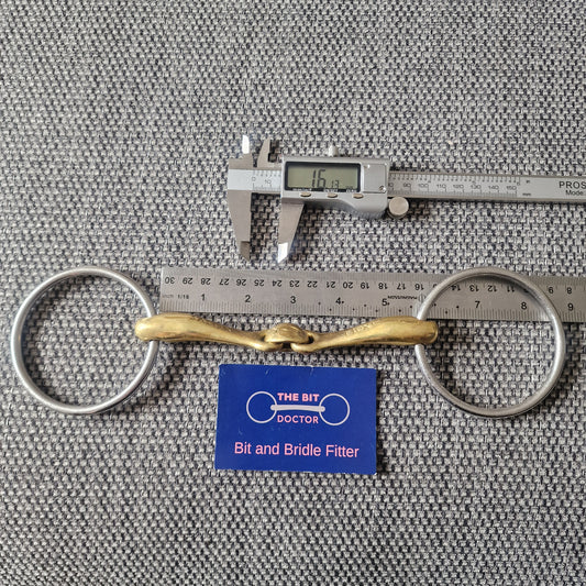 Medium 5" to 5.5" turtle top tactio loose ring snaffle Bit B1443