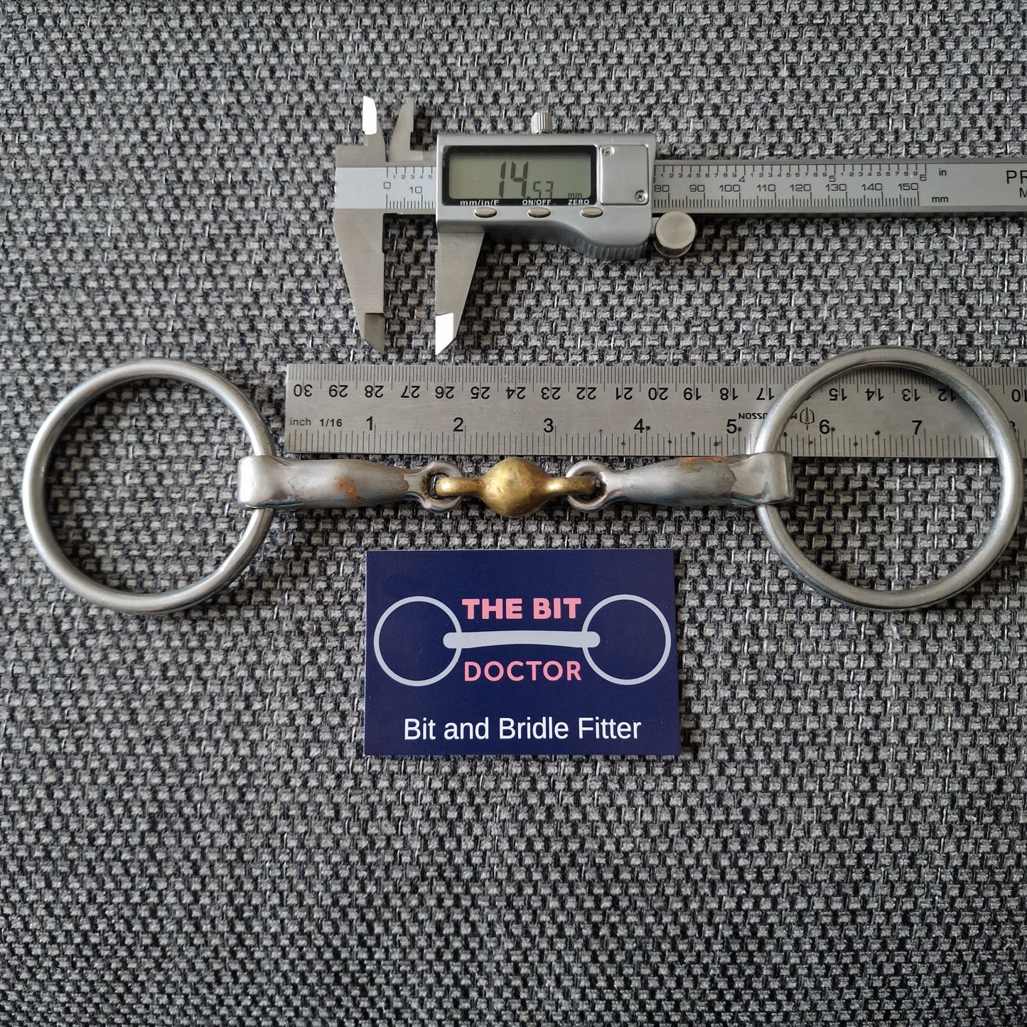 5" sweet iron copper lozenge loose ring snaffle bit B282