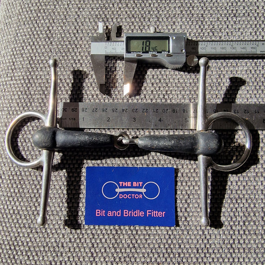 5.25" Abbey vulcanite jointed full cheek snaffle bit B873