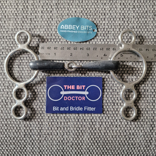 4.25" new abbey custom vulcanite jointed dutch gag bit B929