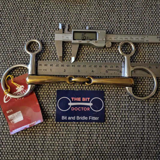 6" new Eldonian copper lozenge hanging cheek snaffle bit  B817