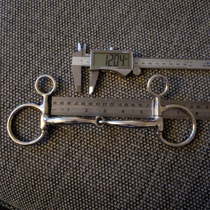 5.5" Horsemanship Saddlery orbit curve jointed hanging cheek snaffle Bit B1159