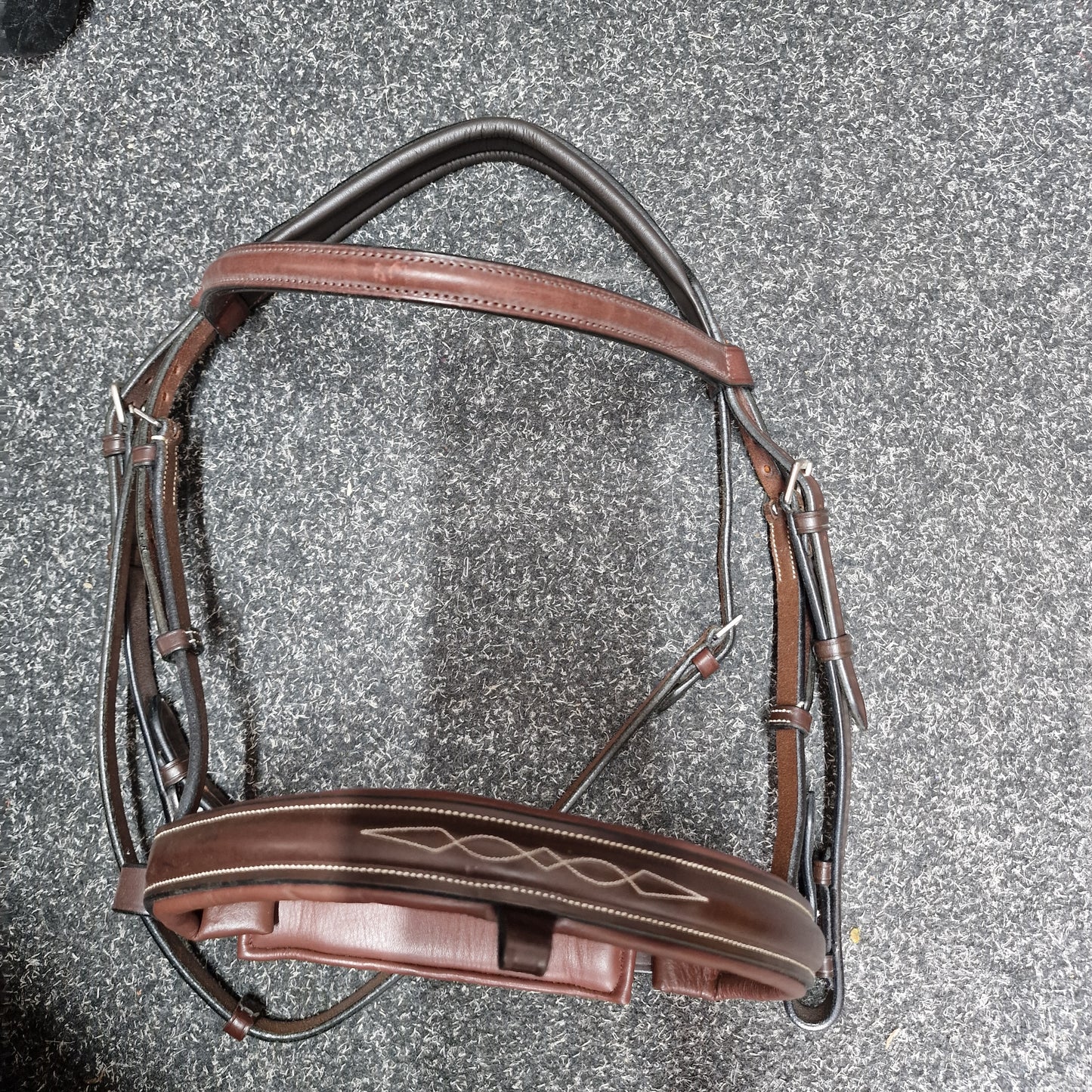 Cob brown English leather flash  bridle A44
