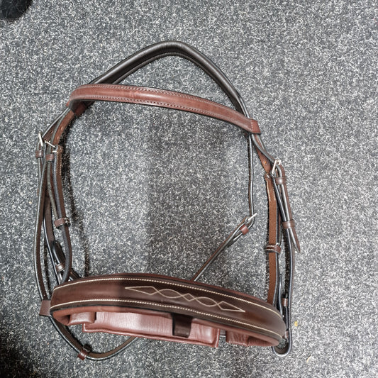 Cob brown English leather flash  bridle A44