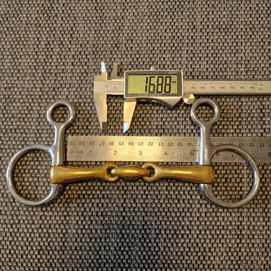 5" copper lozenge hanging cheek snaffle Bit B1273