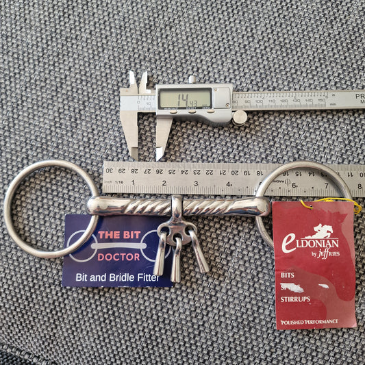 4.5" new Eldonian breaking bit with keys loose ring snaffle Bit B1708