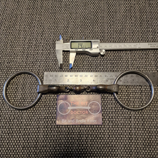 5.25" bombers elliptical lozenge loose ring snaffle Bit B1394