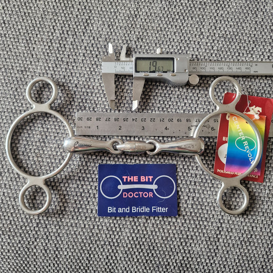 5" new Jeffries centre revolver lozenge 2-ring universal gag bit B530