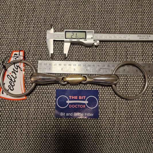 5.75" new hollow loose ring copper lozenge snaffle Bit B988