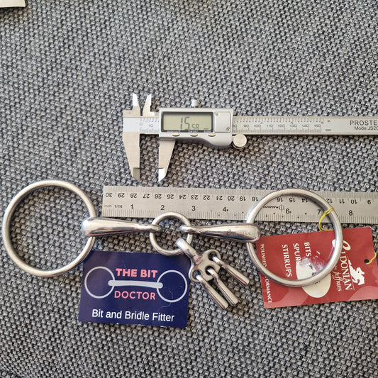 4.5" new Eldonian breaking loose ring snaffle Bit B1714