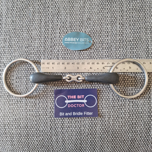 5.25" new abbey custom vulcanite french link loose ring snaffle Bit B1390