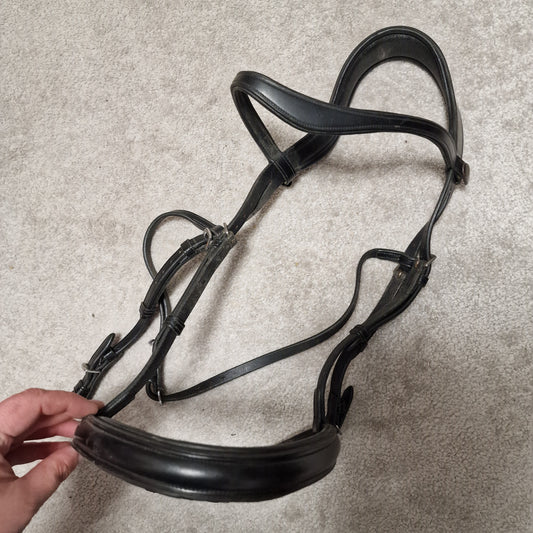 Full black horsemanship saddlery bridle A8