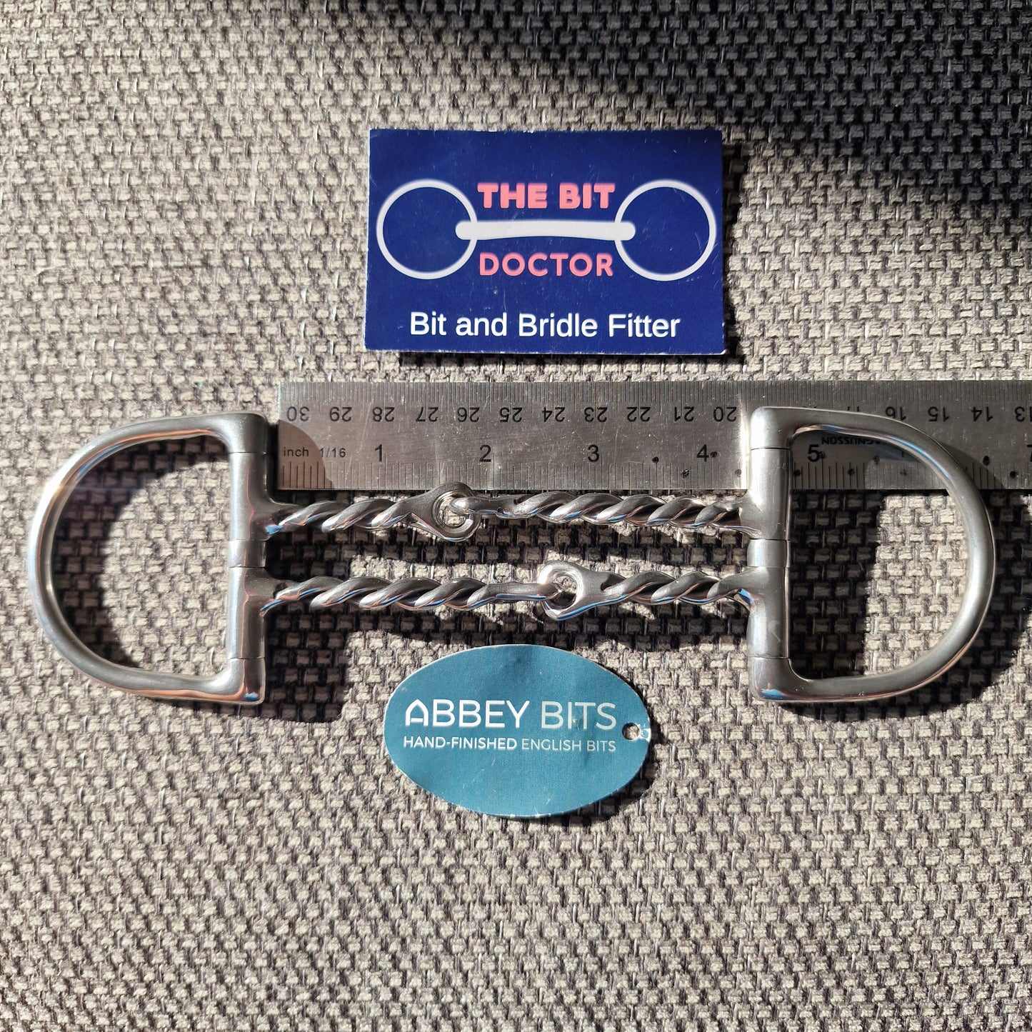 4.25" new abbey custom twisted wire w-mouth d-ring snaffle Bit B1676