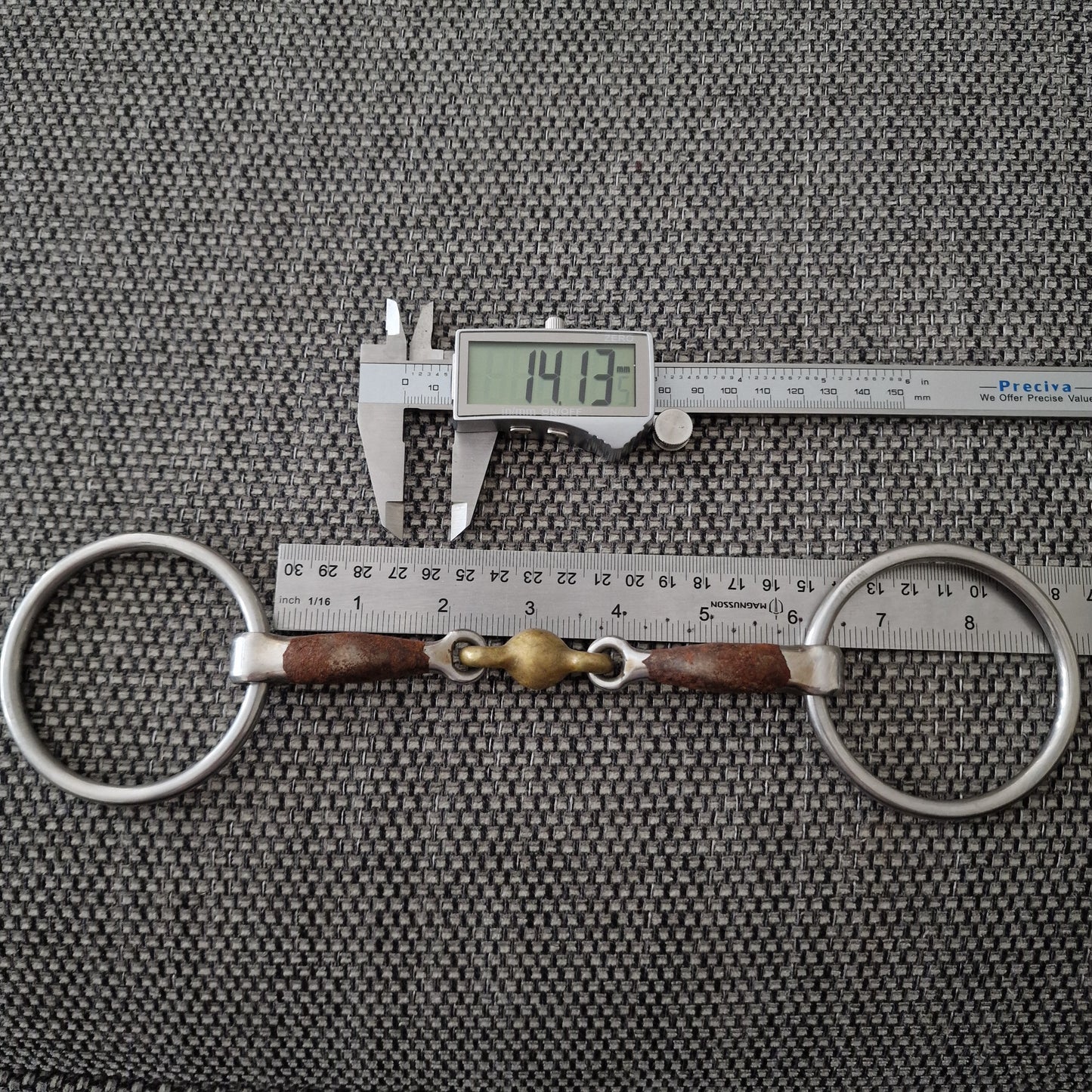 6" copper sweet iron lozenge loose ring snaffle bit B643