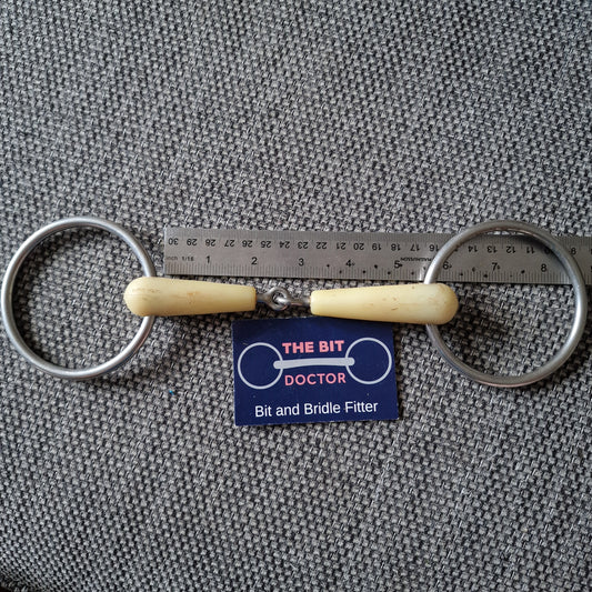 5.25" happy mouth jointed loose ring snaffle Bit B1844