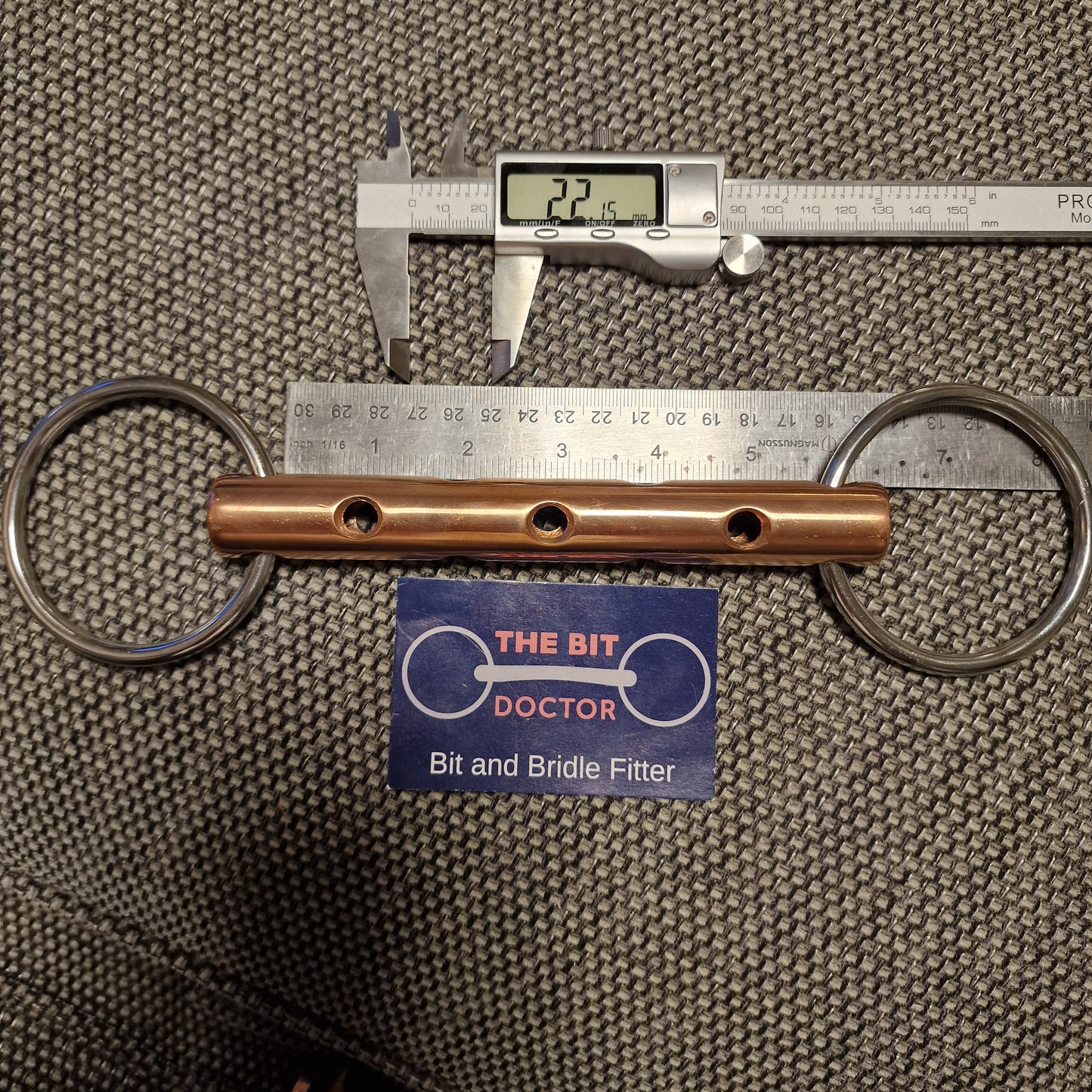 5.5" custom made copper flute windsucker loose ring snaffle bit  B246