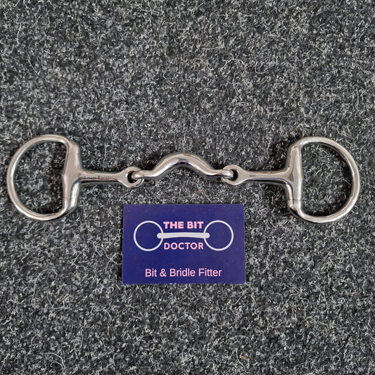 Eggbutt bradoon half moon ported snaffle bit