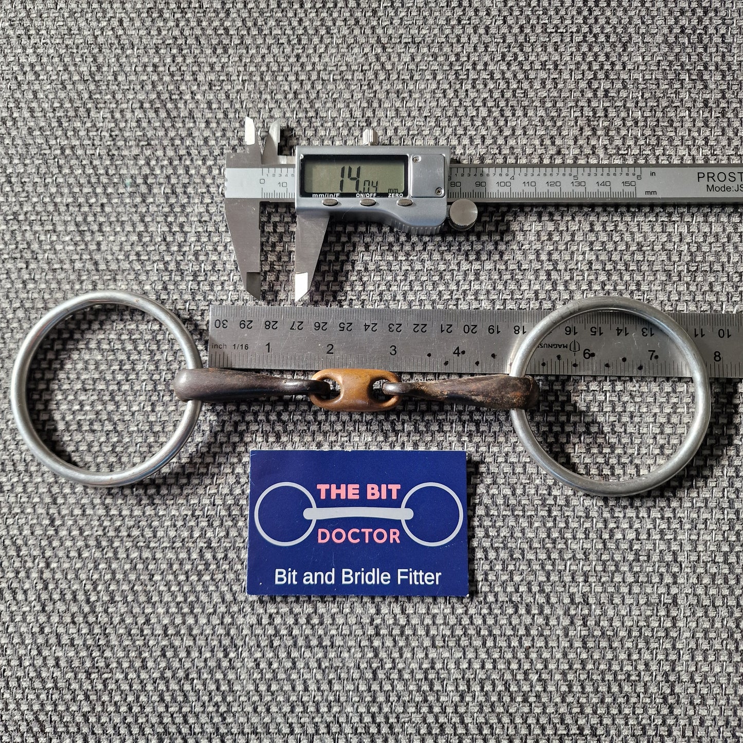 4.5" sweet iron copper Loose Ring Lozenge Snaffle bit B419