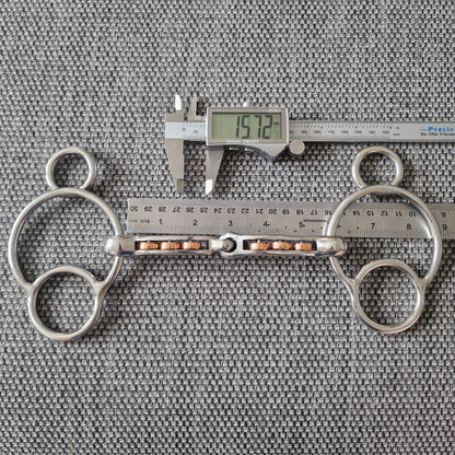5.5" TBD Custom magennis copper roller 2.5 ring universal gag bit B1252
