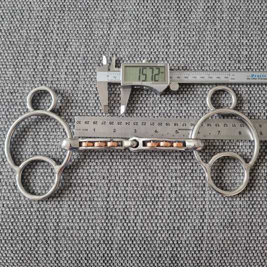 5.5" TBD Custom magennis copper roller 2.5 ring universal gag bit B1252