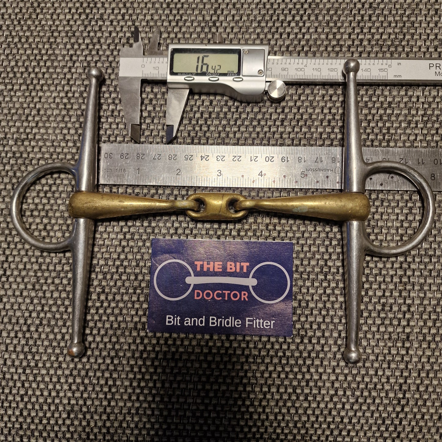 5.75" copper lozenge full cheek snaffle bit B760