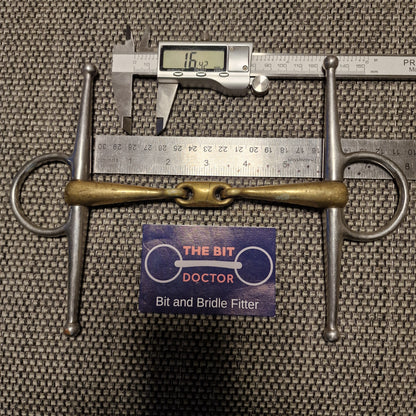 5.75" copper lozenge full cheek snaffle bit B760