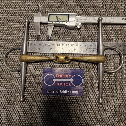 5.75" copper lozenge full cheek snaffle bit B760