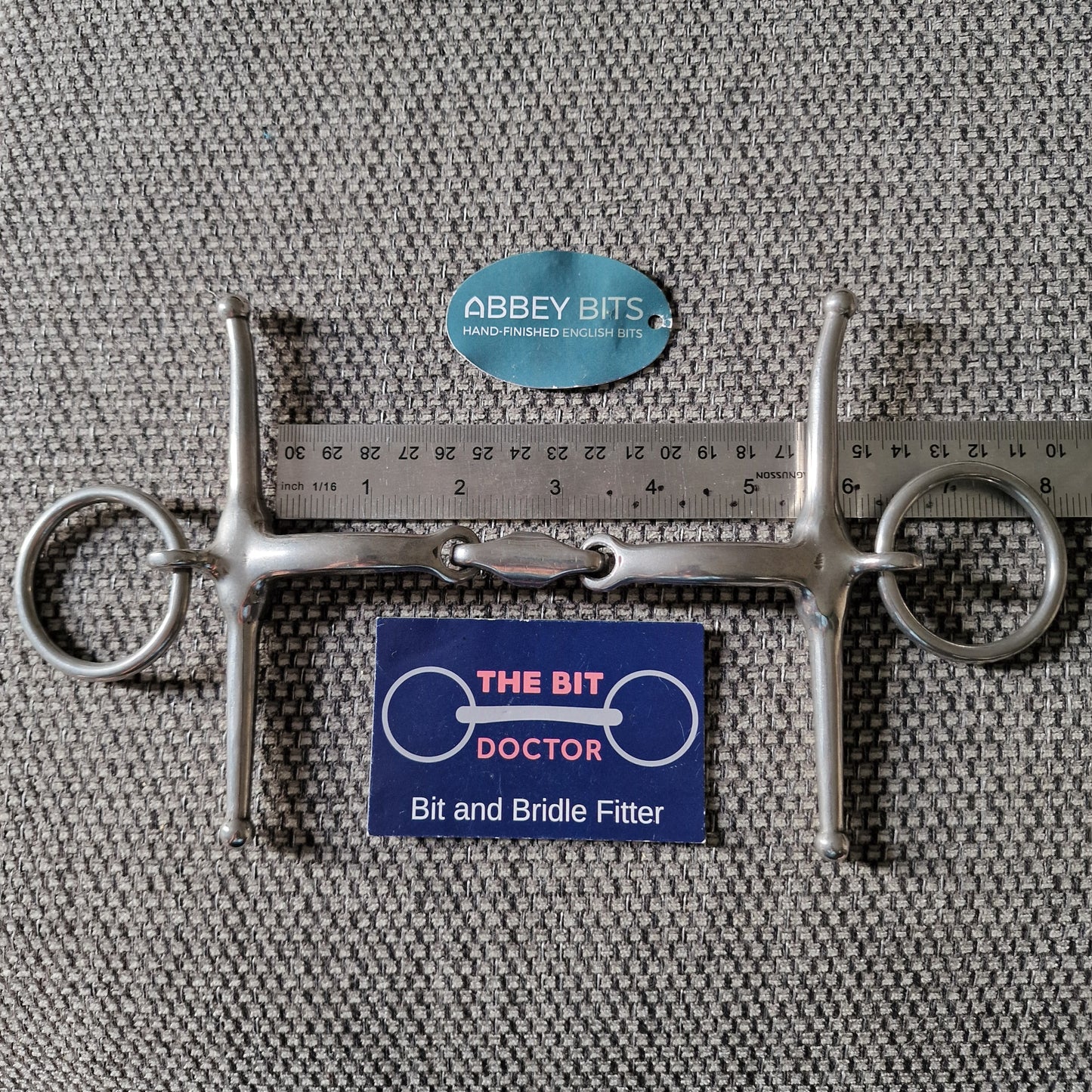 5.25" new abbey custom curved lozenge fulmer snaffle Bit B1066