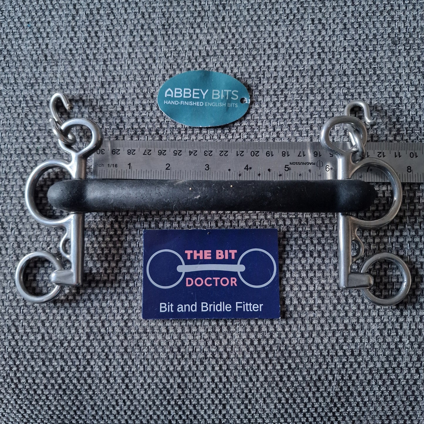 6" new abbey custom hard rubber mullen baby pelham bit B1079