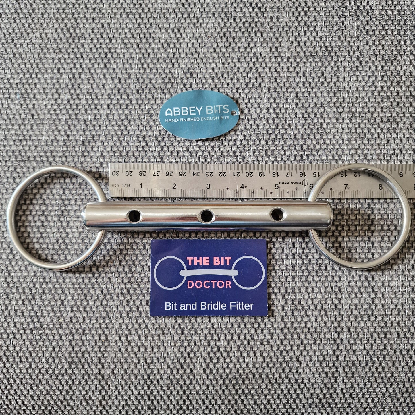 5.75" new abbey custom flute windsucker loose ring snaffle bit B512
