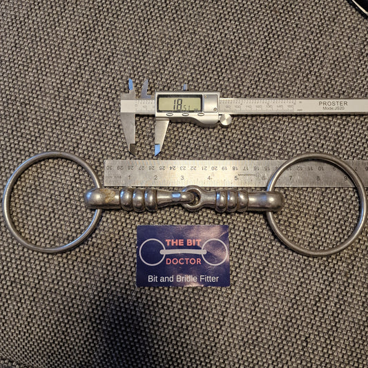 6" loose ring cherry roller snaffle bit B1076