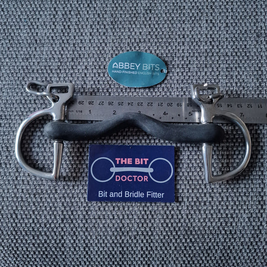 5.25" new abbey custom rubber ported kimblewick bit B1085